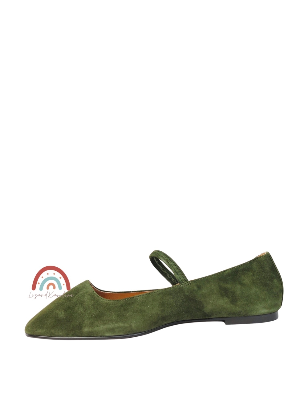 New! Madewell The Greta Ballet Flat in Leather Suede Loden 9 - Picture 7 of 16